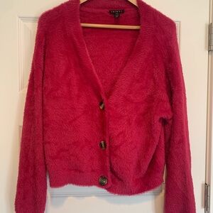 Tribal Vibrant Pink Fuzzy Sweater